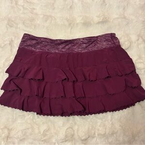 Lululemon Athletica Plum Ruffle Mini Skirt